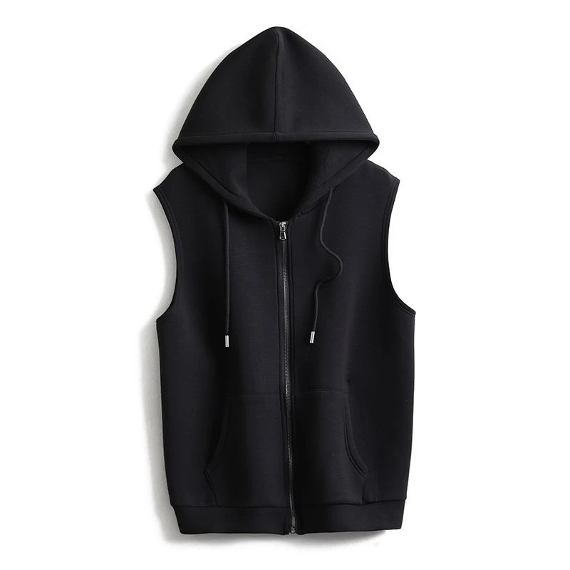 

Zip Up Hoodie A Solid Color Kangaroo Pocket Hoodie A Stylish and Chic Zippered Sleeveless Tunic Hoodie Women's Clothing