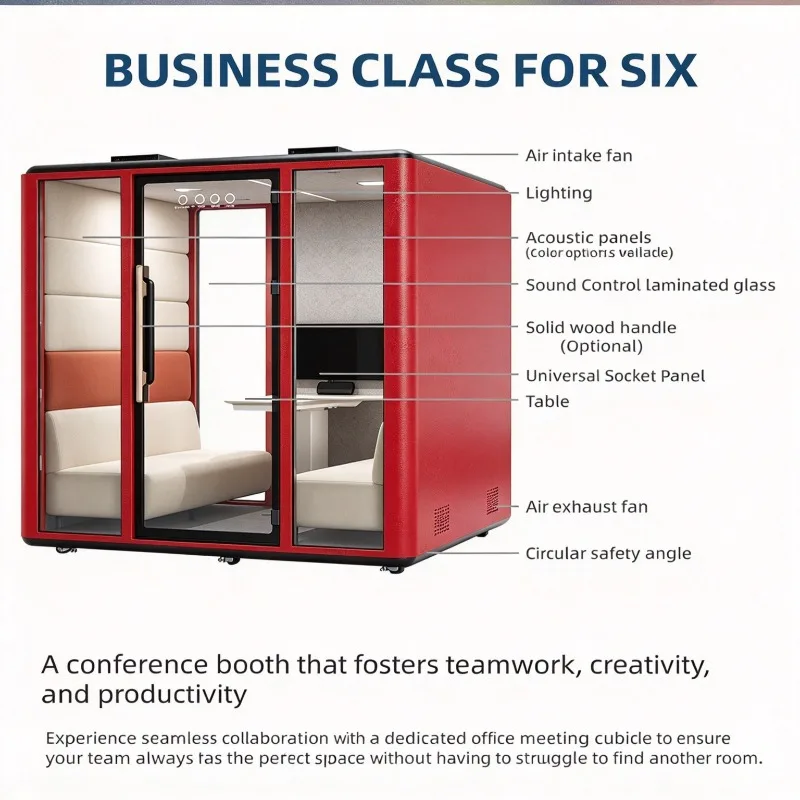 New Silent Cabin Soundproof Booth Acoustic Pod Ventilation System for Office Phone Call Meeting Studio Recording Silent Room