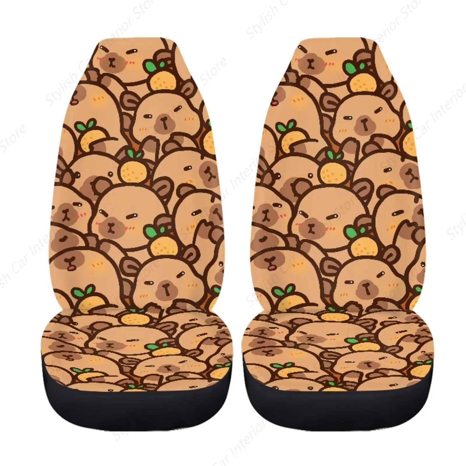 

Capybara Print Car Seat Covers Front Seats For Women, Stretchy High Back Auto Front Seats Protector For Most Car Truck Sedan SUV