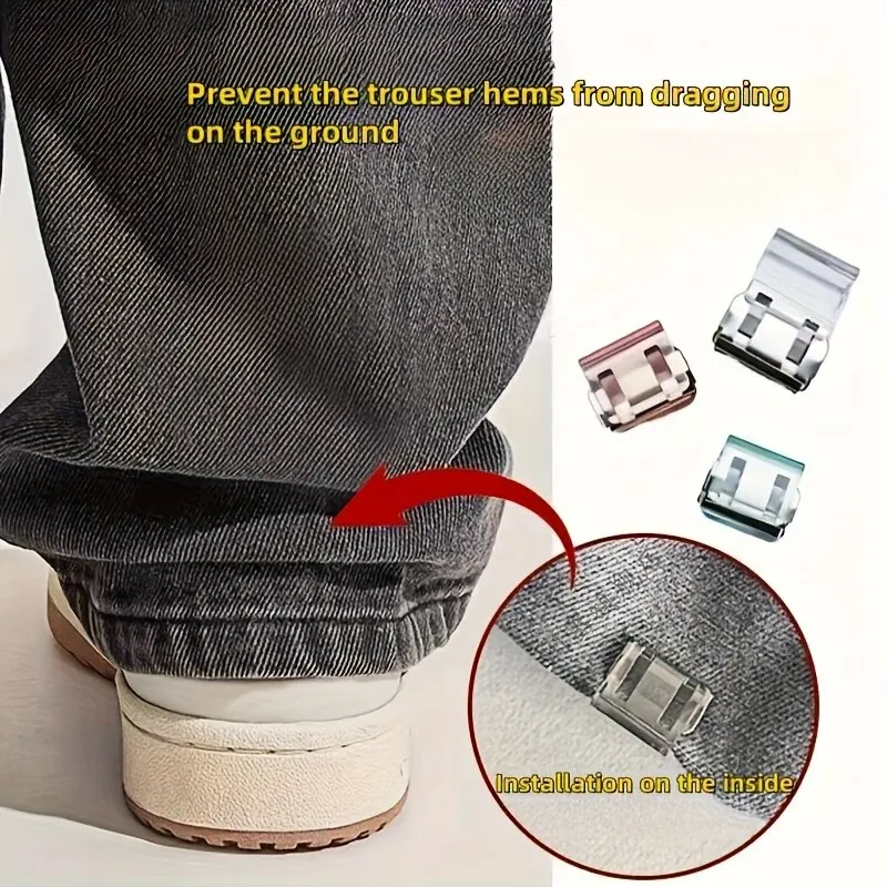 Invisible fixing clip for shortened trouser legs, anti-dragging trouser legs, no sewing hidden buckle leg retractor, anti-draggi