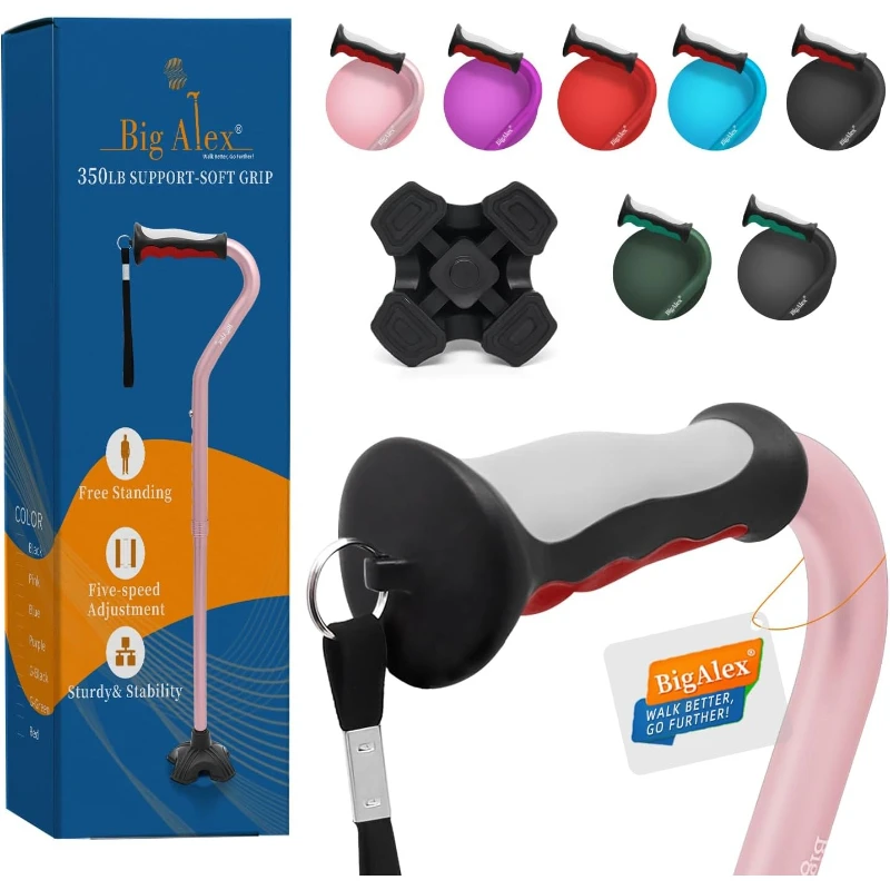 

BigAlex Collapsible Walking Cane for Men & Women, Adjustable Stability Stick for Mobility, Heavy Duty, Foldable, Lightweight,