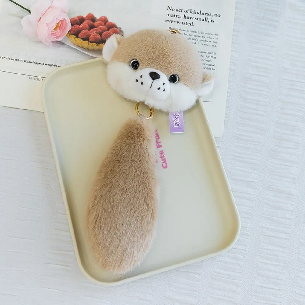 Cute Plush Red Panda Keychain With Keyring Soft Stuffed Raccoon Plush Pendant Lightweight Cartoon Backpack Charm Daily Accessory