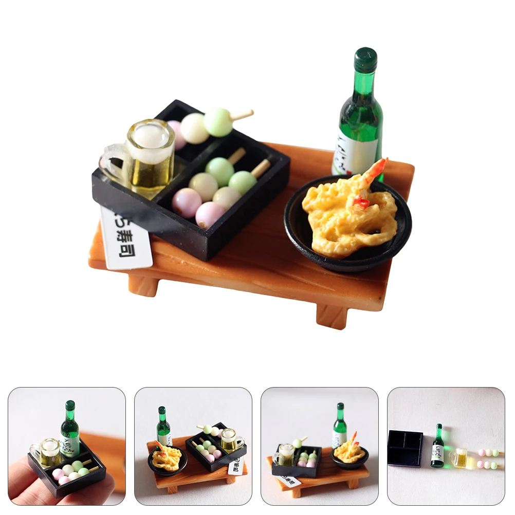 

3pcs Set Cake Micro Scene Layout Tempura For Mini House Decor Micro Scene Layout Kids Gift Mini Sushi Ornament Accessory