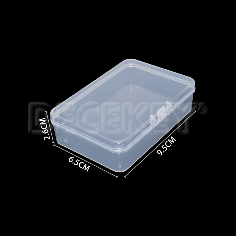 5PCS Transparent Plastic Box Jewelry Packaging Component For Receiving Box ID Card Jewelry Rectangle Home plastic storage box
