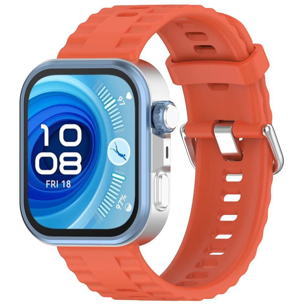 For Huawei Watch Fit 4pro Silicone Watchband Strap With Silver Color Buckle Wristband For Huawei Watch Fit 4pro