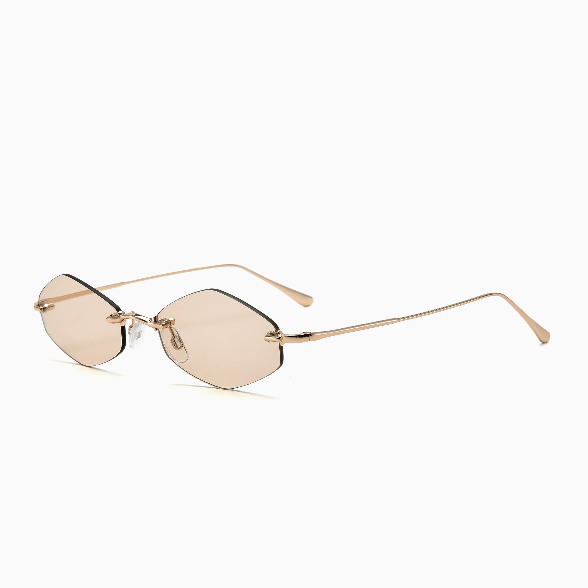 Nickel Free Metal Rimless Sunglasses with Lead-Free IP Coating, Non-Tarnish & Comfort Fit for men women