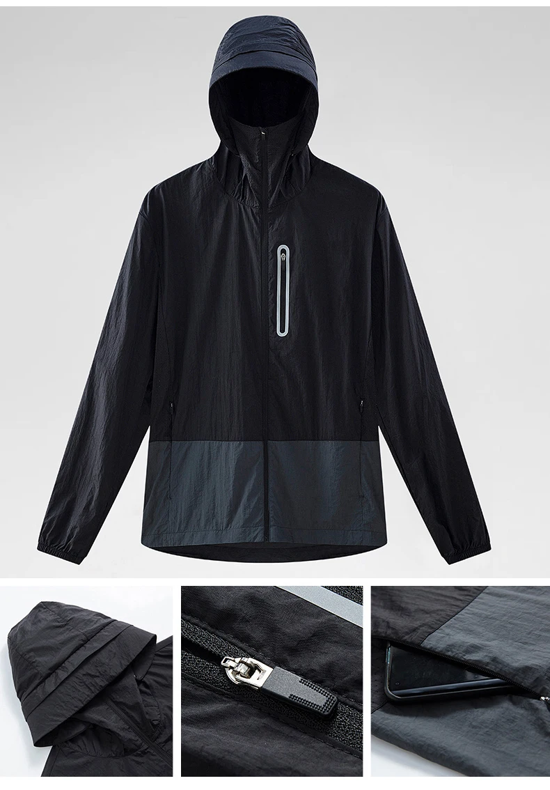 LNGXO Damen- und Herrenjacke, wasserdicht, UV-Schutz, Windjacke, Camping, Klettern, Trekking, Wanderjacke, Unisex, schnell trocknend, Sonnenschutzmantel – Detail 19