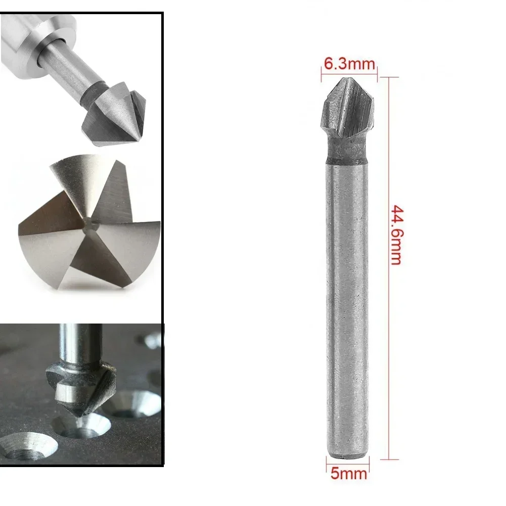 3 Flute Countersink Boring Drill Bit 90Degree Chamfering Tools Wood Metal Chamfer Drill 6.3/8.3/10.4/12.4/16.5/20.5mm