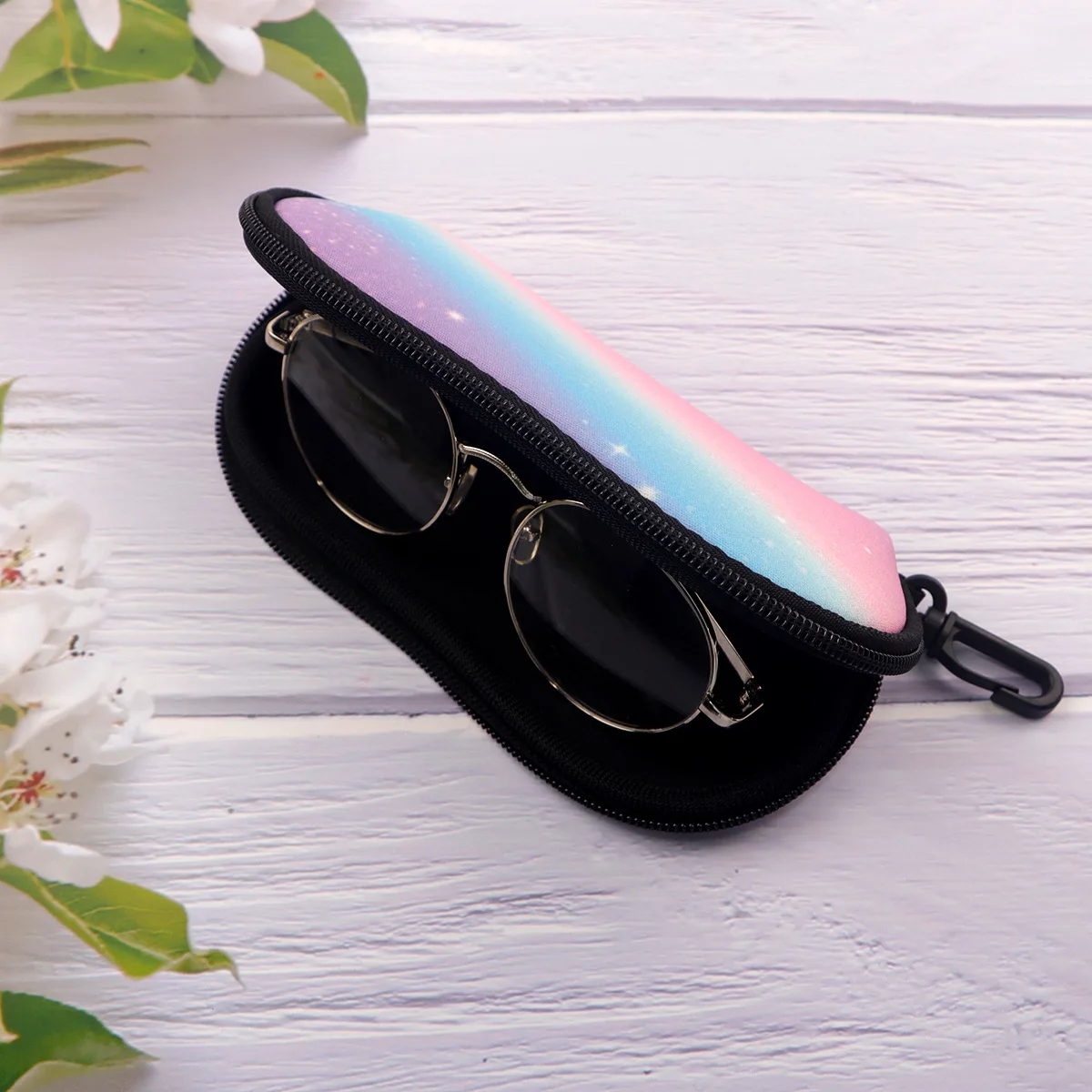 Galaxy Celestial Glasses Bag Portable Soft Case Reading Eyewear Case Fashion Storage Box Zipper Holder Sunglasses Box