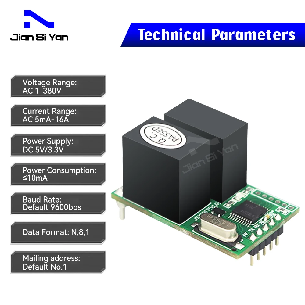 JSY1017 Modulo di misurazione CA monofase TTL Modbus-RTU Modulo di acquisizione potenza corrente tensione