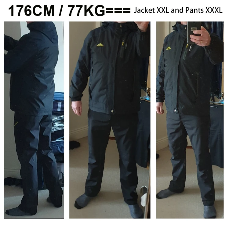 Outdoor Wanderjacken- und Hosensets für Herren Herbst Thermische Wasserdichte Winddichte Kapuzenjacken für Reisen, Bergsteigen und Camping – Detail 2