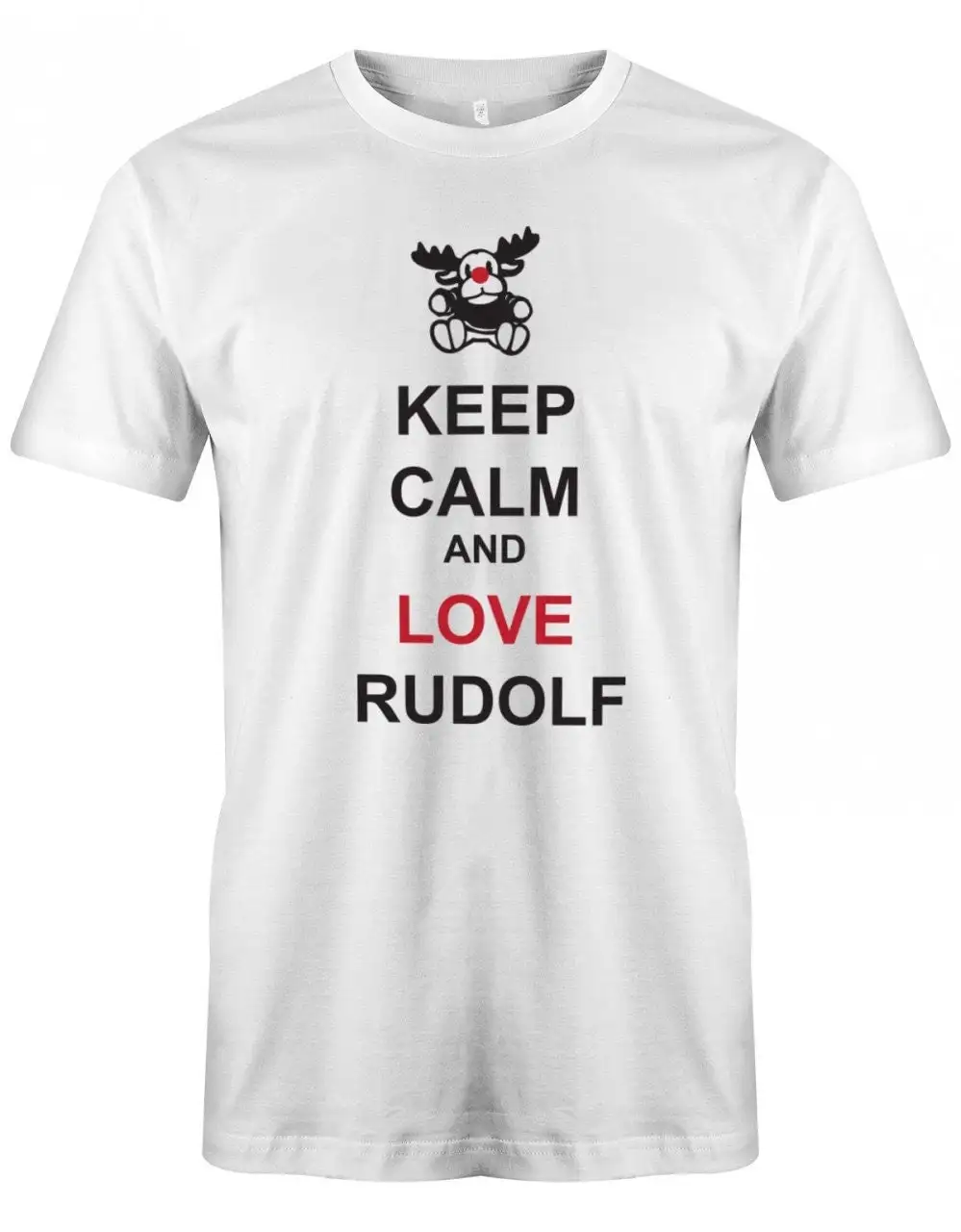 Keep Calm And Love Rudolf Weihnachten Herren T Shirt