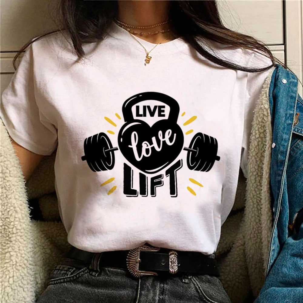 Camiseta de Fitness Crossfit para mujer, camisetas divertidas de anime, ropa de manga para niña