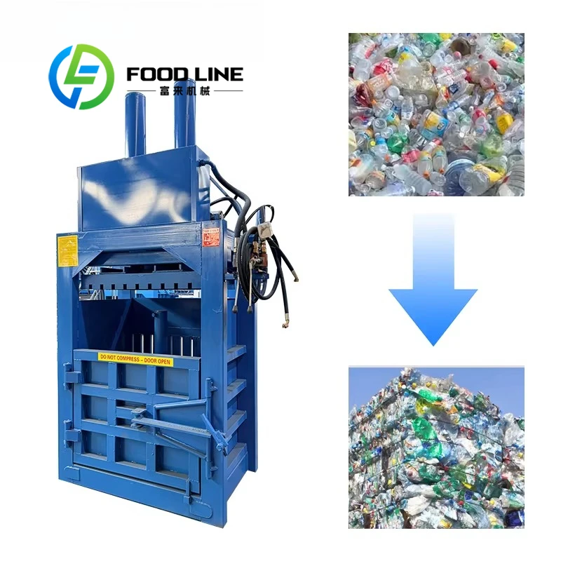 Vertical Hydraulic Waste Compactor Durable Welded Frame Structure For Long Time Continuous Industrial Recycling Operation