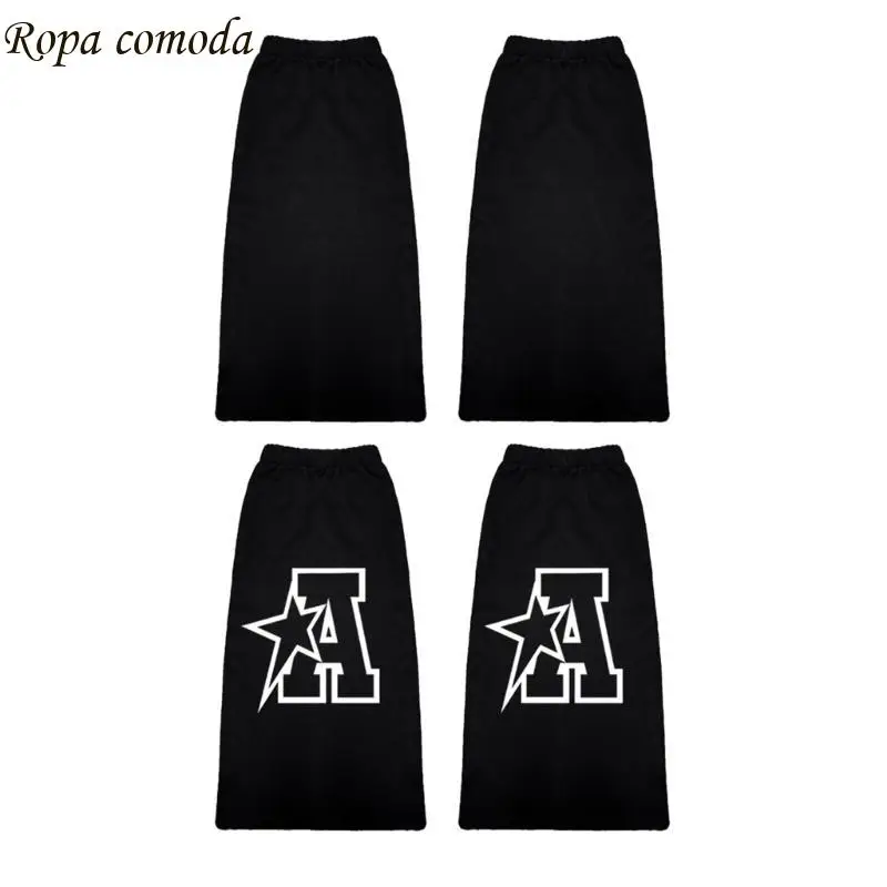 MXMA Women Flared Leg Warmers Harajuku Leg Cover Middle Tube Socks Long Leg Socks