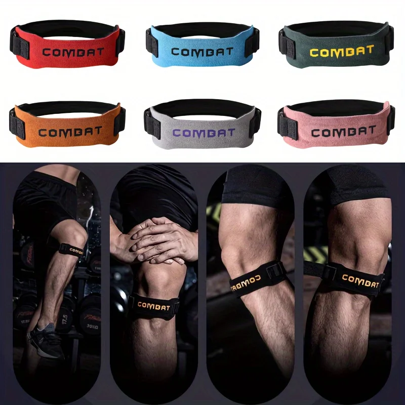 1Pc Patella Knee Strap Cowhide Patella Knee Support Strap for Men & Women Adjustable Patellar Stabilizer Band for Hiking Running