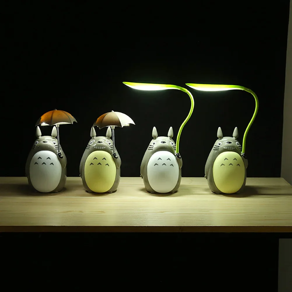 Creative Night Lights LED Cartoon Totoro Shape Lamp USB Rechargeable Reading Table Desk Lamps for Kids Gift Home Decor Novelty