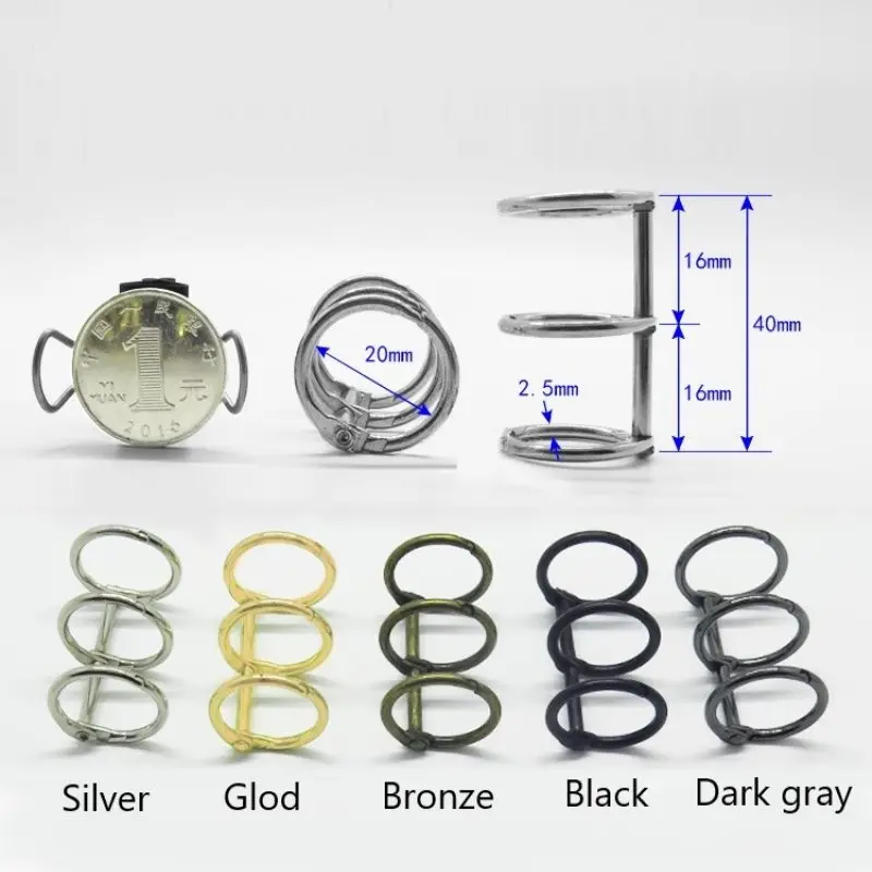 2Pcs Creative Metal Loose Leaf Book Binder Hinged Rings Scrapbook Clips Craft Photo Album Metal Ring Binder Desk Calendar Circle