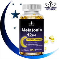 12 Mg Melatonin Capsules - Relieve Insomnia, Help Improve Sleep Quality, Reduce Waking Time, Help Deep Sleep Improving Insomnia