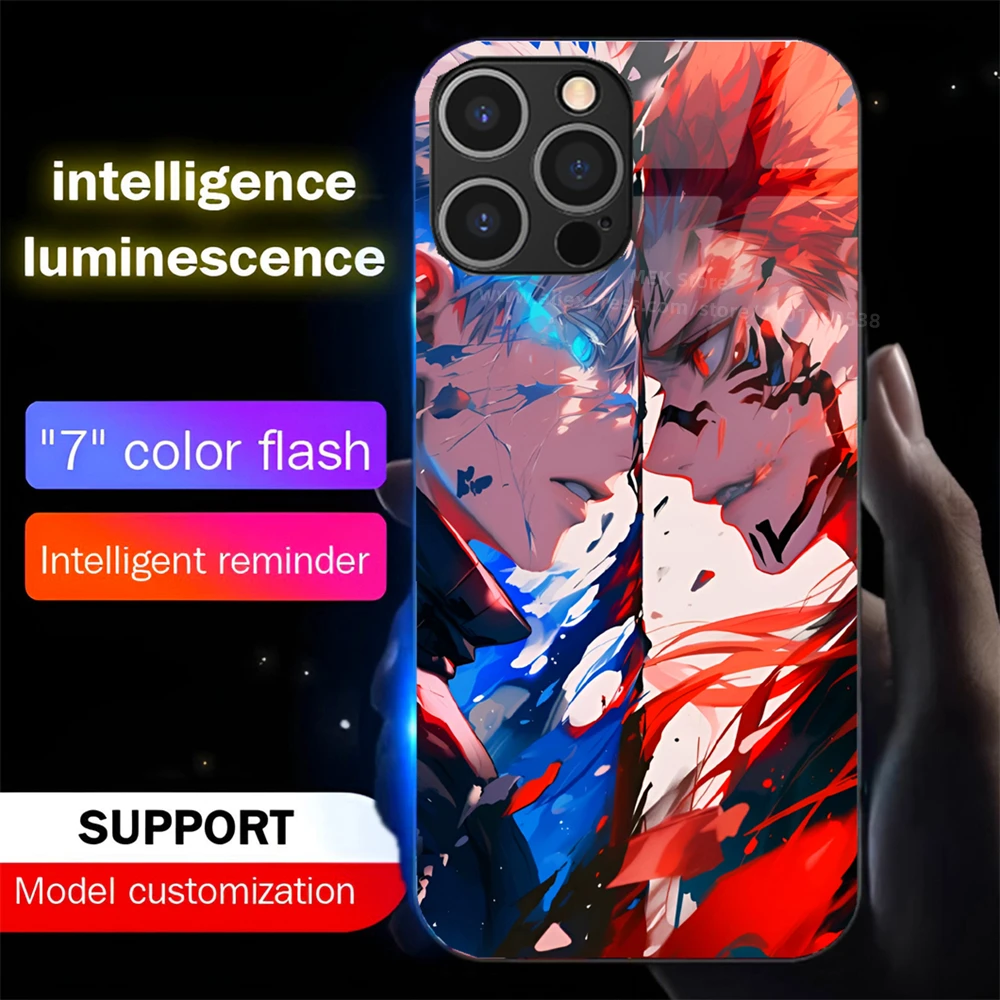 

Hot Sale Anime Cartoon LED Light Up Phone Case Glowing Back Cover For iPhone 16 E 15 14 13 12 11 Pro Max XR XS Plus SE2020