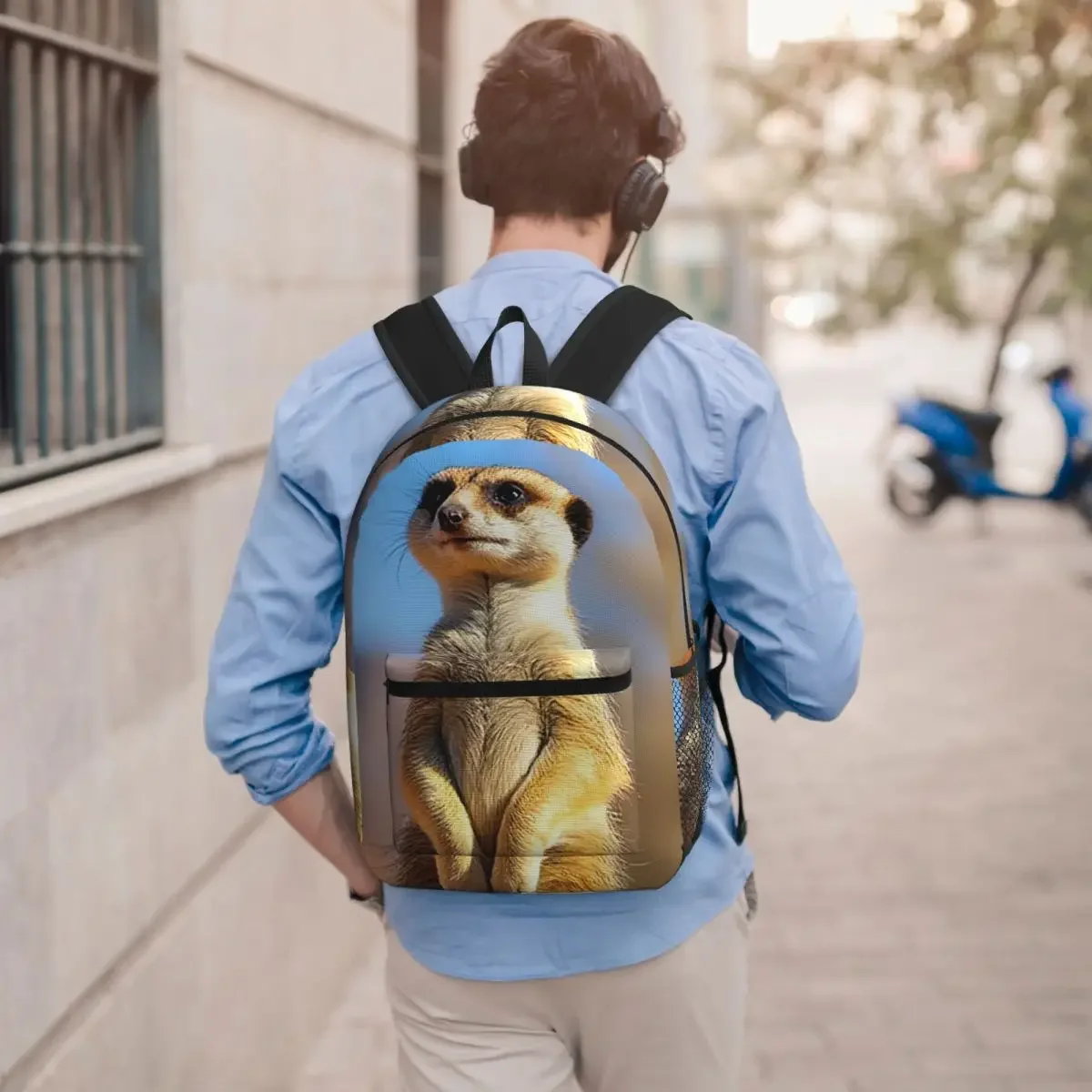 Adorable Meerkat Realistic Student Backpack School Bag Hiking Travel Daypack for Boys Girls Bookbag Shoulder Bags