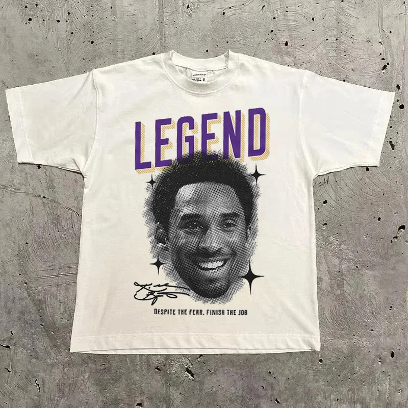 American Harajuku High Streetwear Basketball Tops Y2k Oversized Couples Goth Hip Hop Cotton Short Sleeve Men Women Looe T Shirt