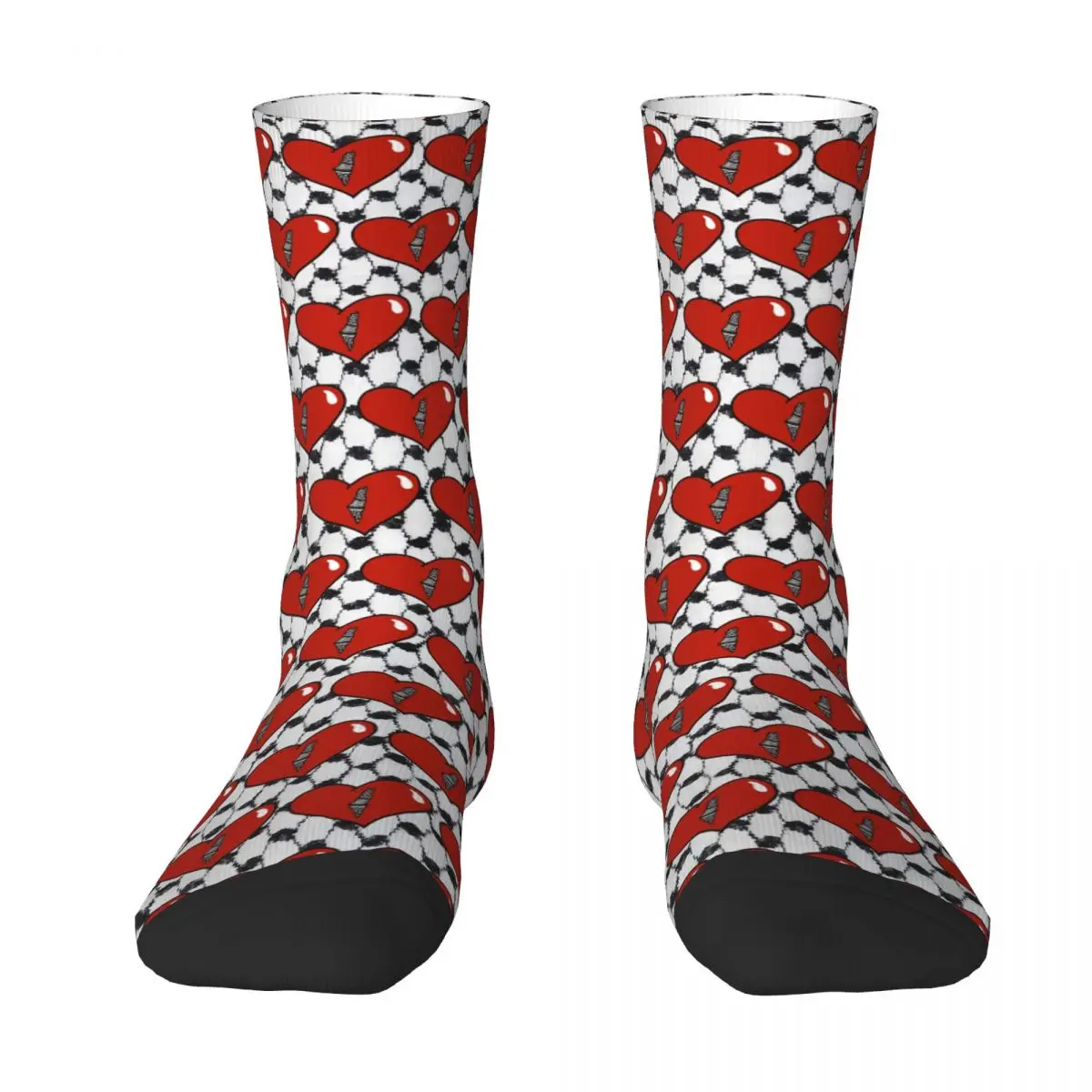 Palestine Flag Hatta Kufiya Folk Pattern Socks Spring Stockings Gothic Men Socks Graphic Running Sports Anti Bacterial Socks