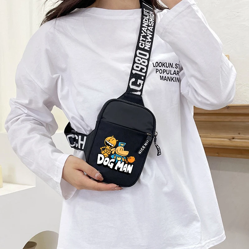 

New Dog Man Chest Bag Boy Cartoon Anime Shoulder Bag Girl Fashion Versatile Large Capacity Crossbody Storage Bags Birthday Gift