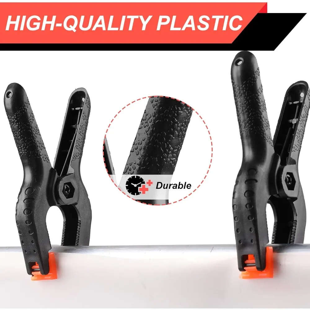 20 Pack Spring Clamps 2/3/4/6inch Plastic Clips Small Backdrop  Spring Clips for Crafts Backdrop Stand Woodworking Photography