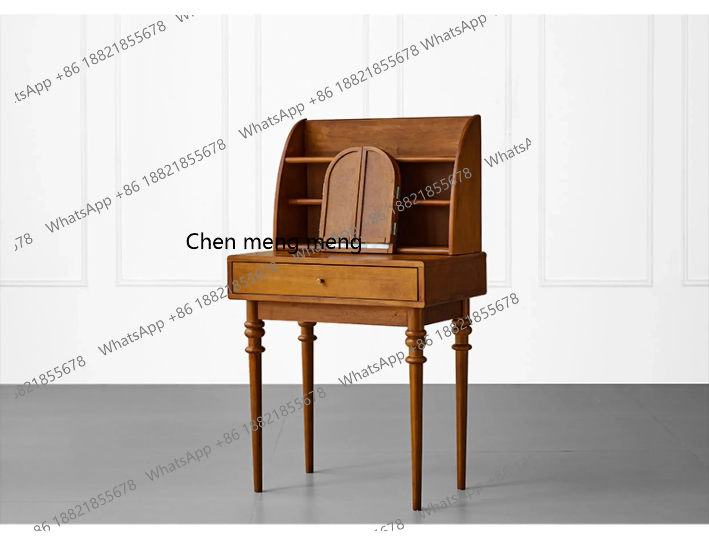 Retro dresser storage bedroom European French boxwood, solid wood small makeup table