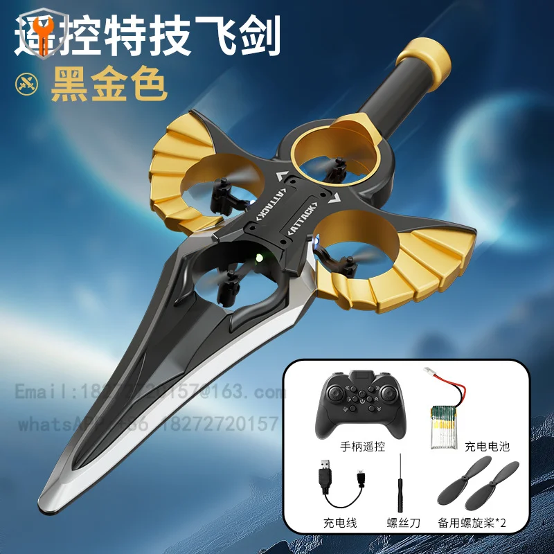 New Magic imperial sword remote control drone gesture induction aircraft light flying sword children's toy plane
