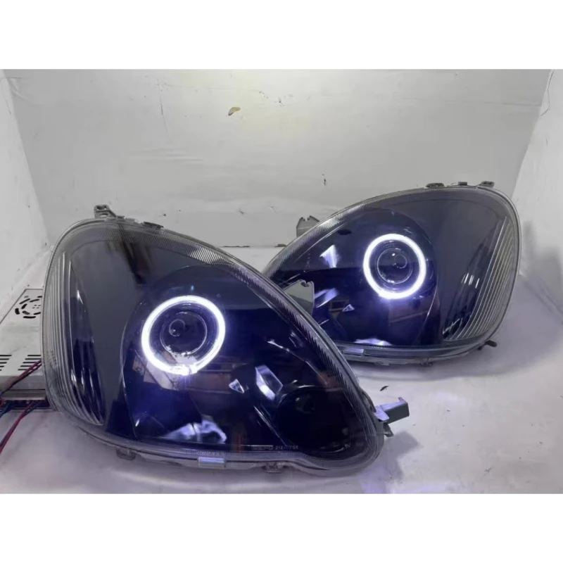 Car Led Lens Headlight Assembly Angle Eyes for Toyota Vios Modified Daytime Running Light Front Head Lamp