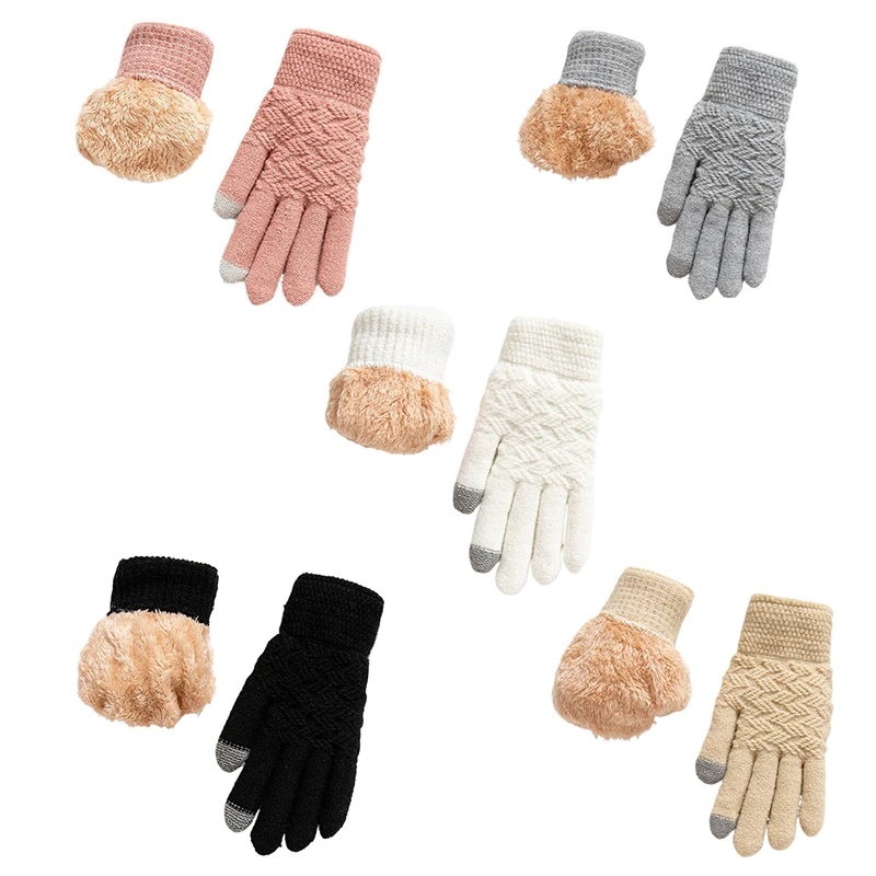 Gants chauds à doigts complets pour hommes et femmes, gants d'hiver à écran tactile, gants de ski UNIS issants, gants de conduite en laine, gants de cyclisme, plus sourire, nouveau