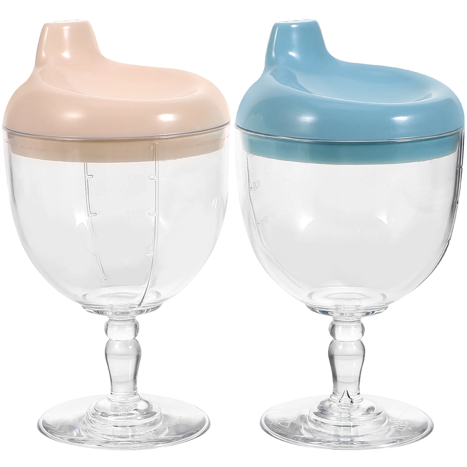 2 Pcs Children's Drinking Cup Toddler for Kids Goblet Glasses Plastic Reusable Baby Training Learning