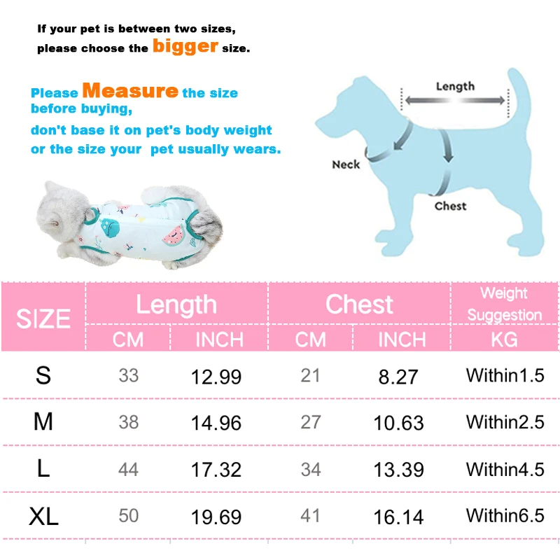 Cat Anti-licking Sterilization Clothes Pet Surgery Suit for Small Dog Cat Weaning Breathable Puppy Anti-scratch Body Strap Vest