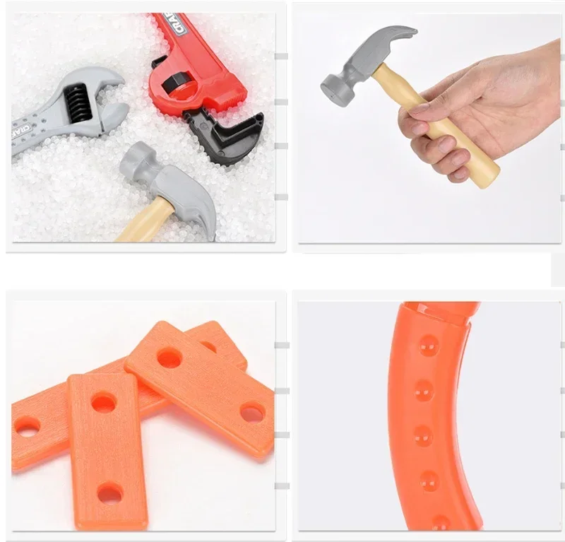 Plastic Moer Schroef Demontage Montage Gereedschapskist Speelgoed Simulatie Reparatie Timmerman Tool Creatieve DIY Fantasiespelset voor kinderen