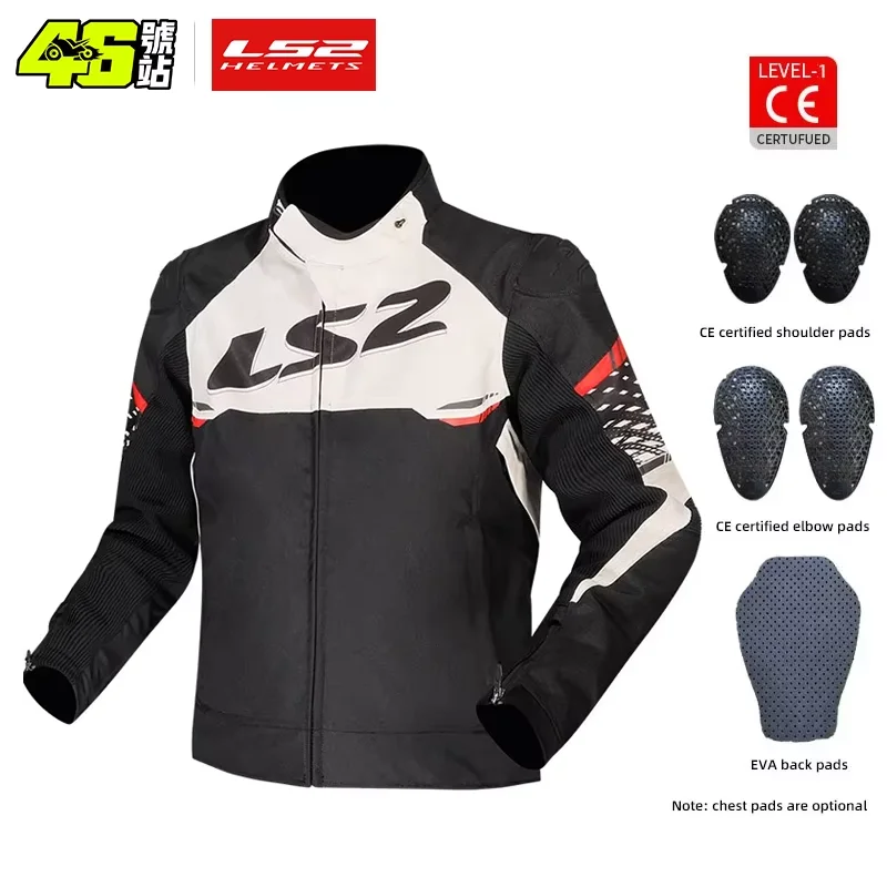 LS2 MJ162 Motorcycle Jacket Autumn Winter Waterproof Windproof Warm Jacket Men Women CE Anti-fall Motocross Riding Clothing