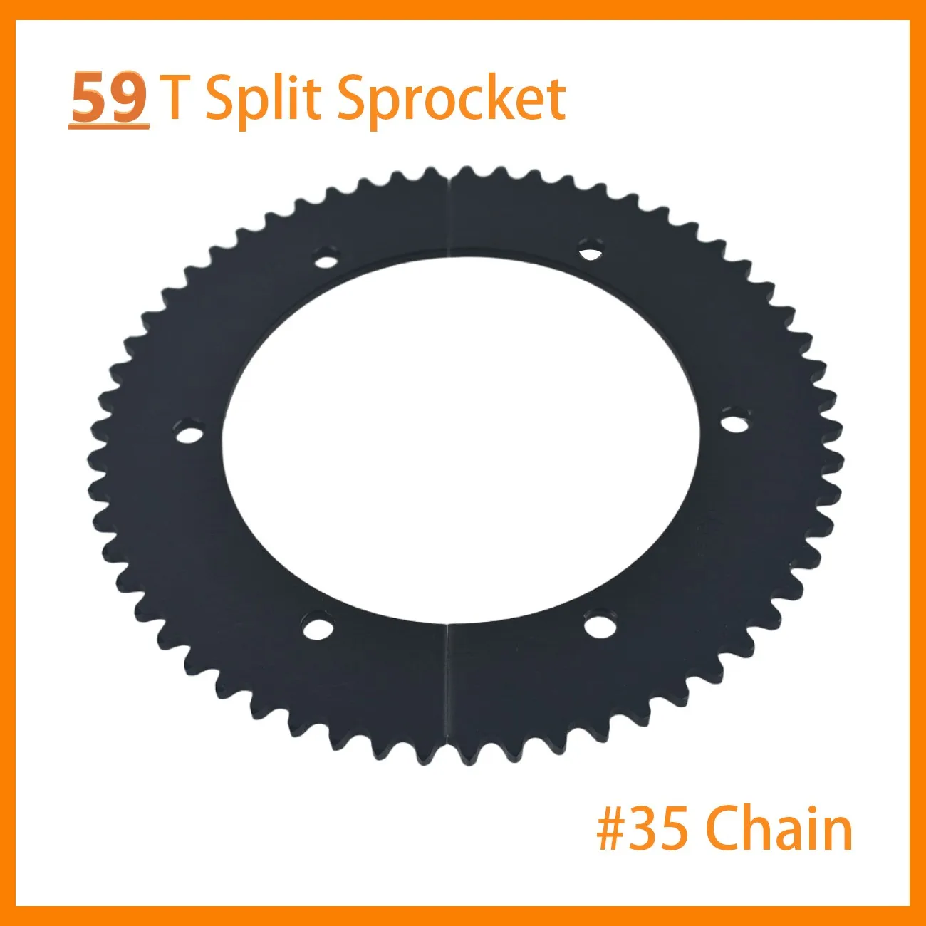 Black 59T Split Sprocket For #35 Chain Go Kart High Quality