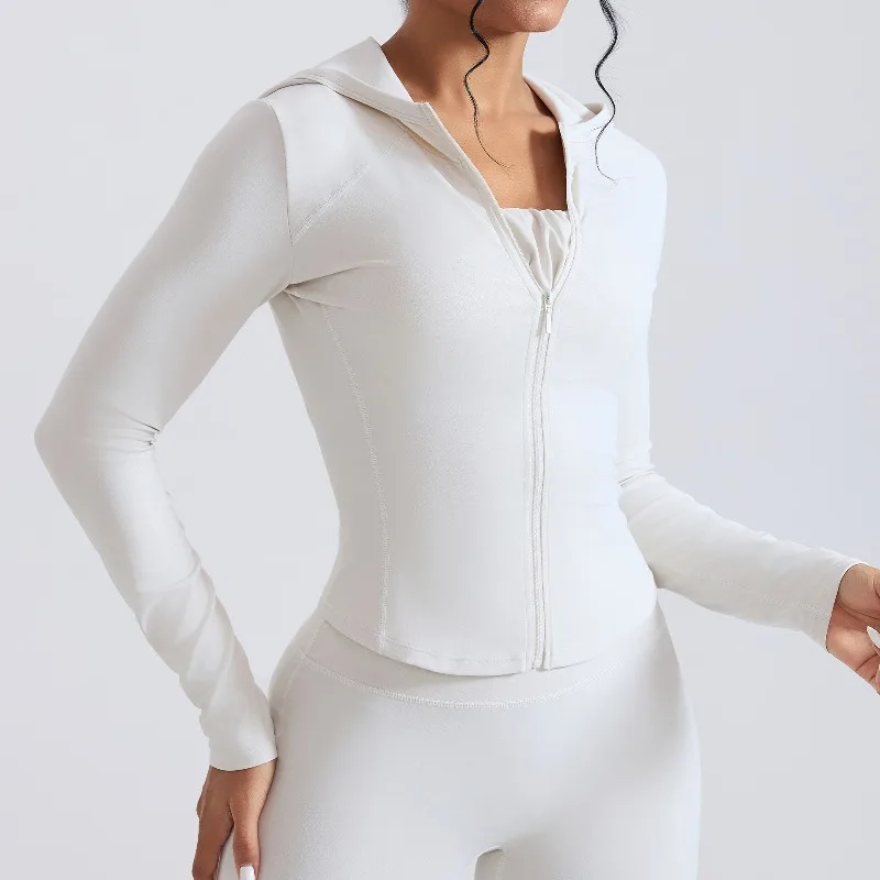 

Женский костюм для йоги телесного цвета из искусственной кожи, удобный облегающий костюм с высокой эластичностью на талии, куртка для фитнеса, повседневный топ для фитнеса на открытом воздухе