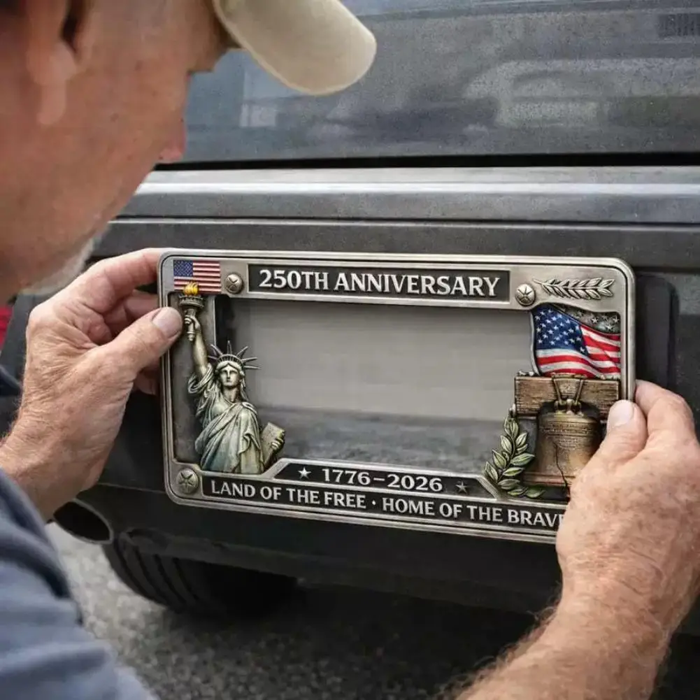 Cadre de plaque d'immatriculation commémorative du 250e anniversaire, 12x6 pouces, en alliage métallique, cadeau décoratif significatif pour collection personnelle
