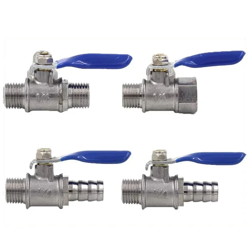 

6mm 8mm 10mm 12mm Hose Barb x 1/4" 3/8" 1/2" BSP Female Male Thread Two Way Brass Pneumatic Mini Ball Valve For Air Compressor