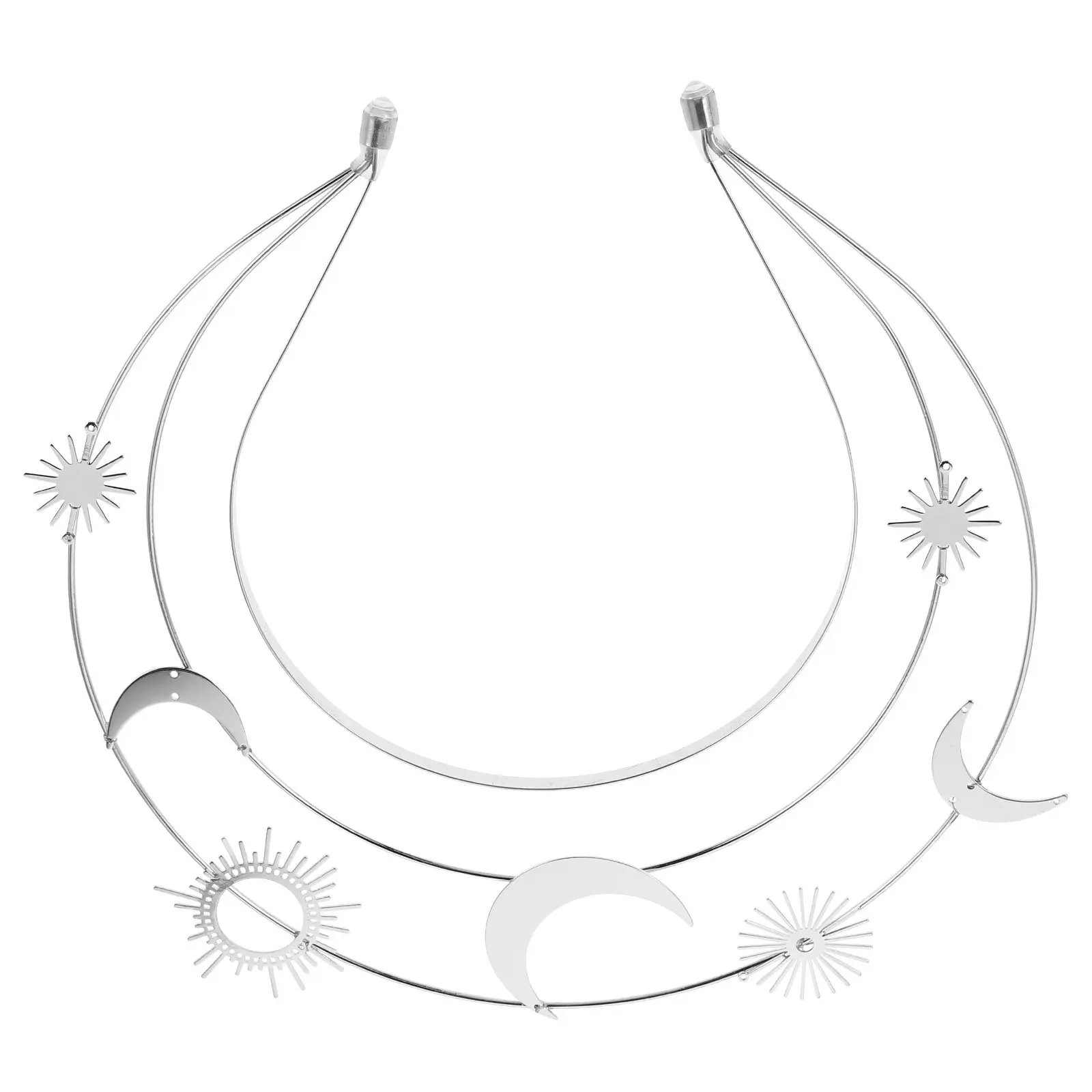 

Повязка на голову «Солнечный луч» с тремя слоями и лунной короной, для дня рождения, свадьбы, костюмированных мероприятий, женская повязка для волос, головной убор в виде луны