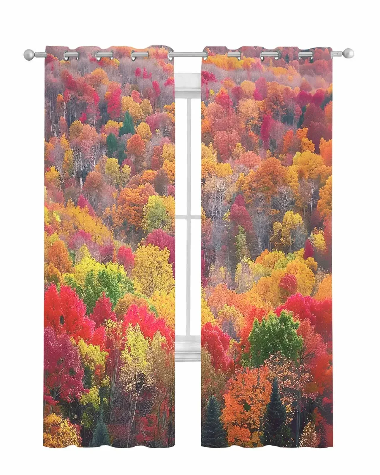 Autumn Curtain Photography Forest Home Interior Curtains for Living Room Shade Cheap Things With Free Shipping for Home Blackout