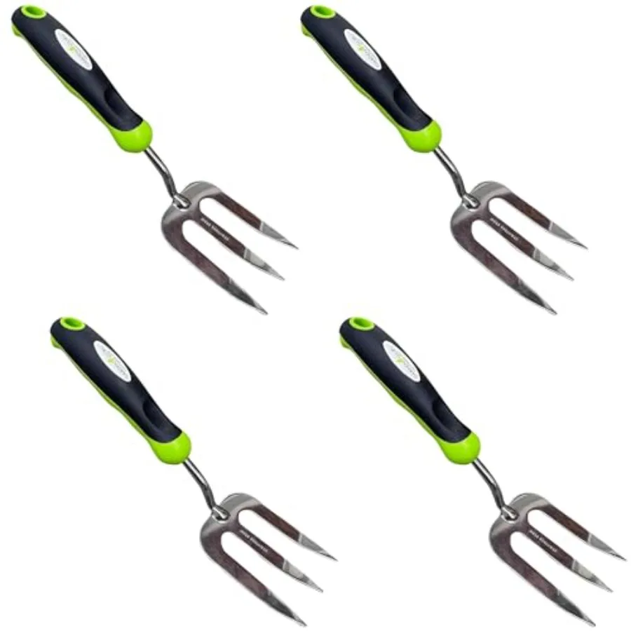Garden Guru Stainless Steel Hand Weeder Fork Tool Rust Resistant Stainless Steel Ergonomic Handle Great for Planting Spreading