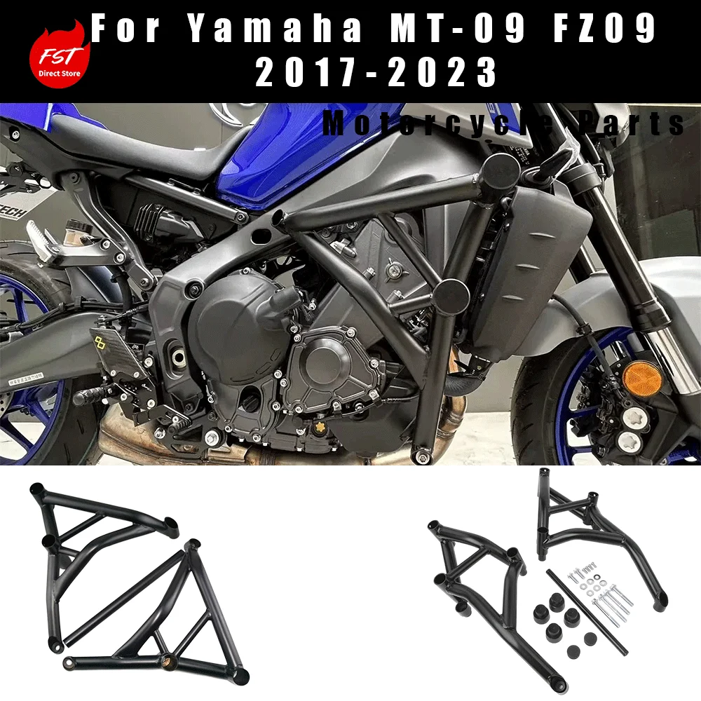 Crash Guard Engine Bumper Anti-fall Bar for Yamaha MT-09/FZ09 2017-2023