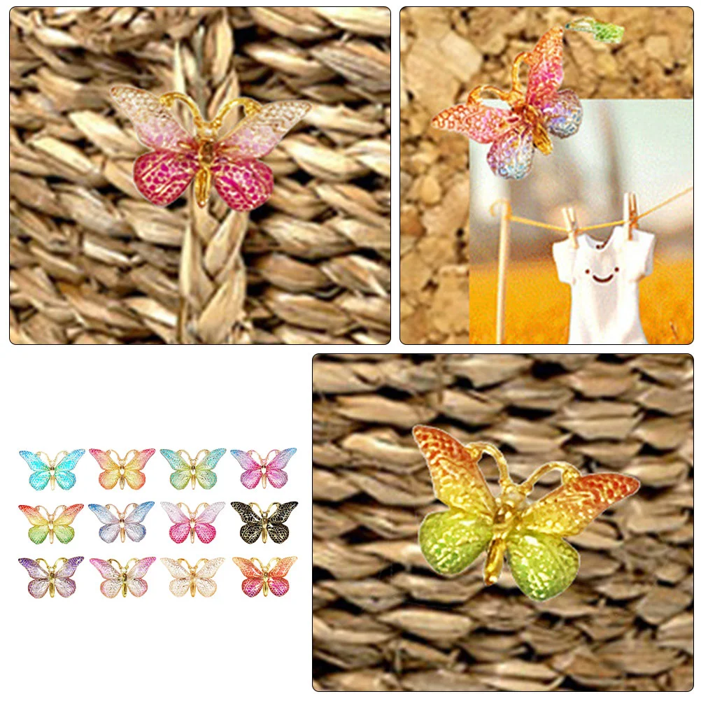 24Pcs Replaceable Push Pin Multi-function Thumbtacks Butterfly Shape Thumb Tacks Map Supply