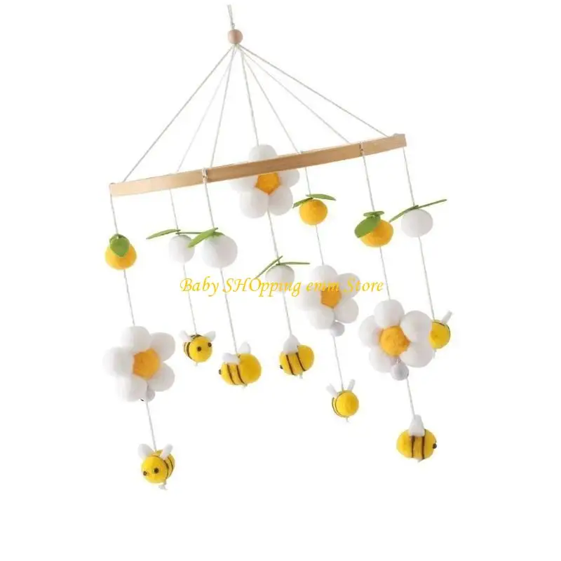 23GD Robus Holzbaby Krippe Mobile Kindergarten Hängende Schlange mit Blumen Accessoire für Jungen und Mädchen Deckendekoration