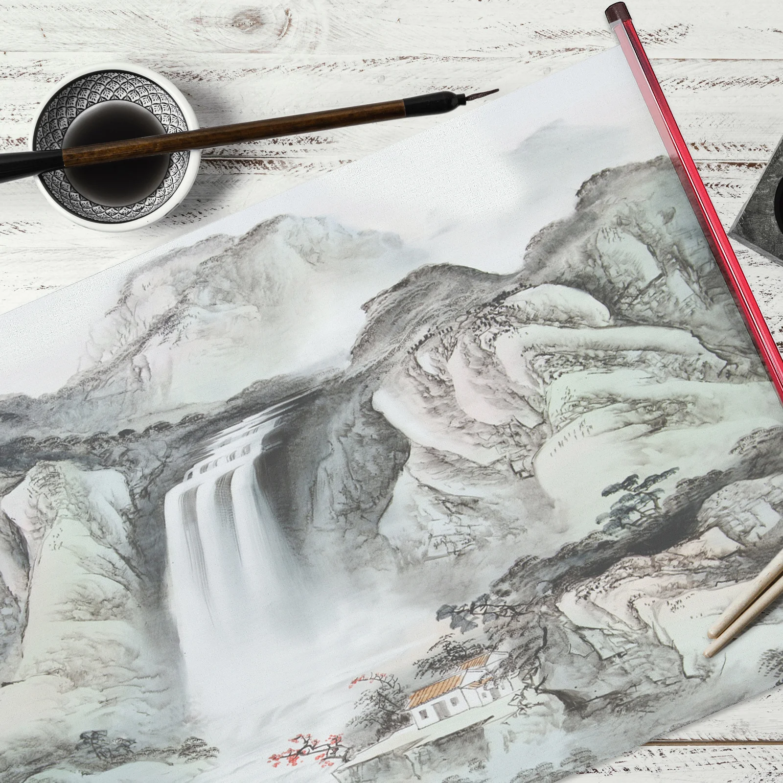 Blank Hanging Scroll Chinese Calligraphy Paper Water Writing Cloth Reusable Calligraphy Practicing Scroll Art Wall