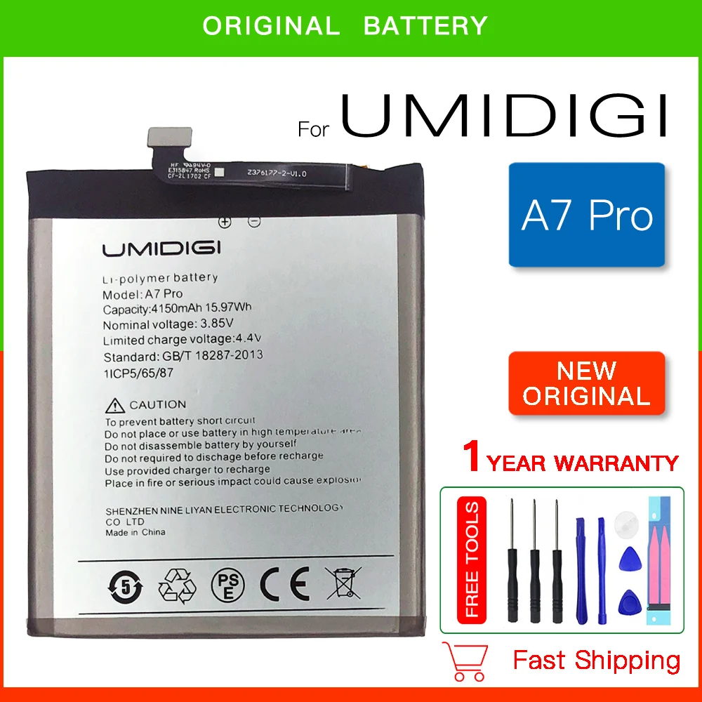 

100% Original High Quality 4150mAh UMI Battery For UMIDIGI A7 Pro A7Pro Mobile Phone Battery +Tools with Tracking Number