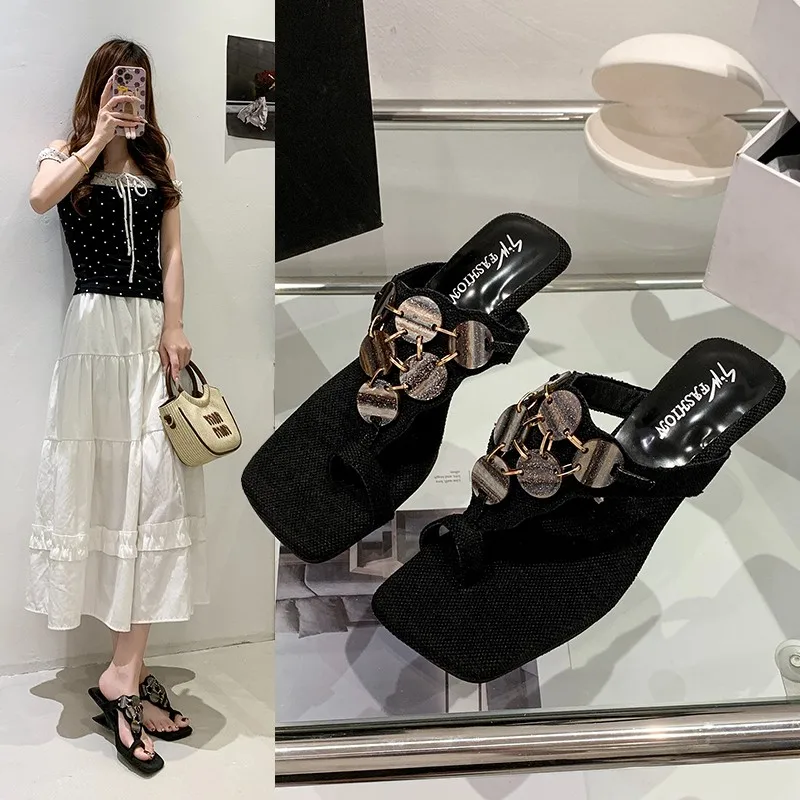 

Summer Outdoor Sequin French Herringbone Wedge Slippers Slimming